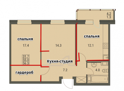 2-х комнатная квартира 56.3 м² - Google Chrome 2020-04-27 10.32.22.png